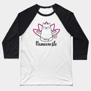 Namaste Cat Baseball T-Shirt